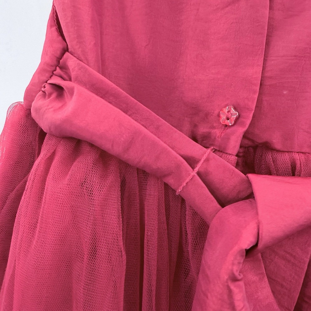Girls Holiday Party Dress Red Tulle Satin Heirlooms Polly Flinders Girls 5T Xmas - Picture 9 of 12